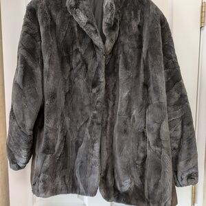 Black Fur Coat - Women's Plush Winter Jacket